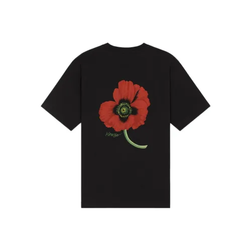 KENZO Nigo Drop4 POPPY Flower T Рубашка Мужская Черная