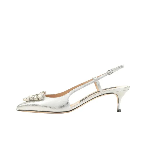 SERGIO ROSSI Godiva Узкий каблук Высокие каблуки 5 см Женские Серебристый