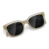 Рамка для очков молочно-чайного цвета с черными и серыми линзами