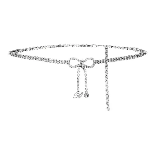 Blumarine Металл Стекло Стразы Цепи для талии Женские Серебряные