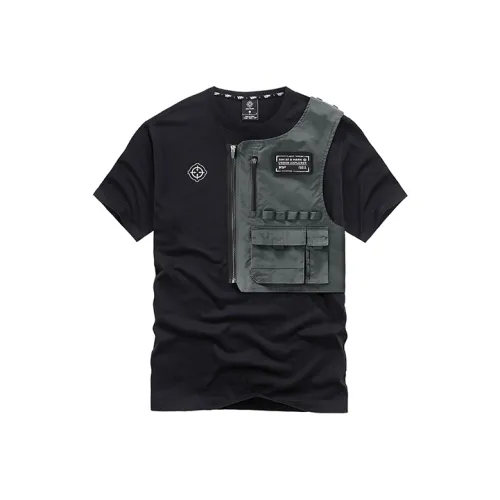 VIP Облегающий Mock Двухкомпонентная Рубашка Унисекс Черная