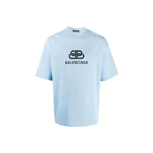 Balenciaga Т-рубашка с оборванным рукавом унисекс светло-синий