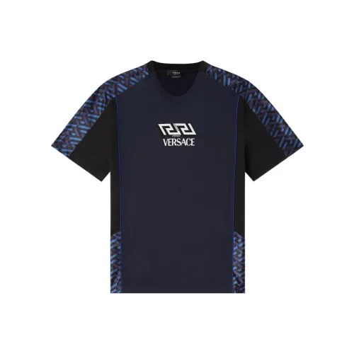 VERSACE Мужские T-рубашки морского синего цвета