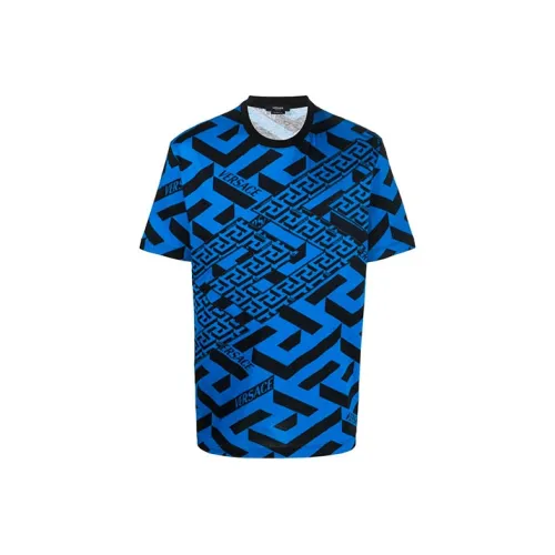 VERSACE Мужские рубашки T из сапфирово-синего цвета