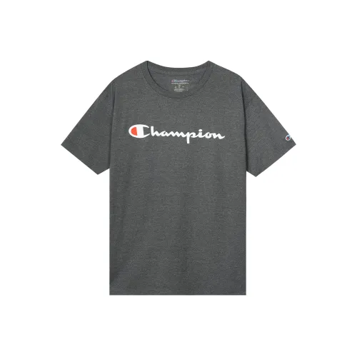 Champion T-рубашка с рукавом с оборванным плечом унисекс темно-серый американская версия