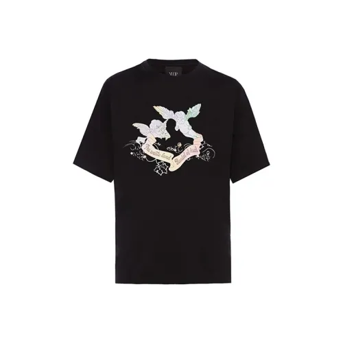 YLDP Прямой крой T-рубашка Унисекс Черный