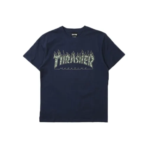 Thrasher T-Shirt Японская версия Унисекс Морской синий