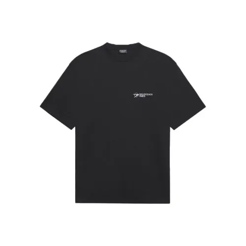 Balenciaga T-Shirt Regular Fit Unisex Black Баленсиага T-рубашка стандартного кроя унисекс черного цвета