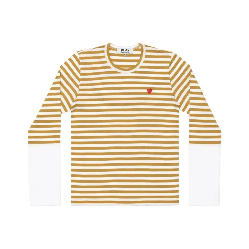 CDG Play Мужские T-рубашки горчично-желтого цвета