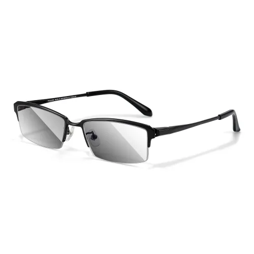 PULAIS Чистый титан Квадратные солнцезащитные очки Унисекс Черный