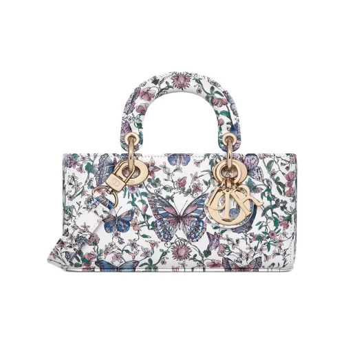 DIOR LADY D Joy Телячья кожа Сумка Lady Dior Сумка через плечо Сумка Маленькая Женская Синий С принтом