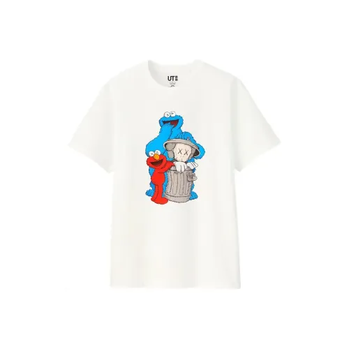 UNIQLO X SESAME STREET X KAWS совместная рубашка унисекс белая
