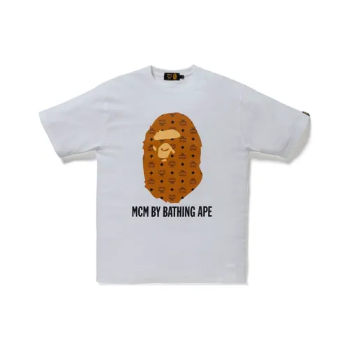 A BATHING APE x MCM Ape Head Series T-Shirt Мужской Белый