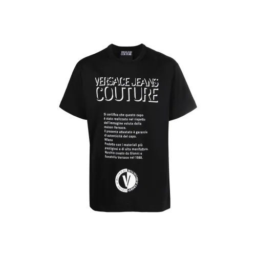 VERSACE JEANS COUTURE Мужские черные футболки