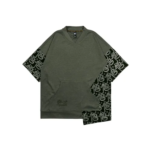 WOOKONG Прямой крой T-рубашка мужская армейского зеленого цвета