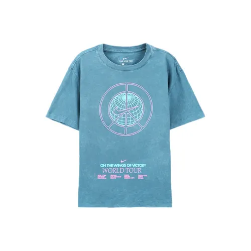 Nike Серый Зеленый Мужской T-Рубашка