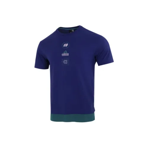 Adidas Blue Men's T-Shirts Adidas Синий Мужской Т-Ширт