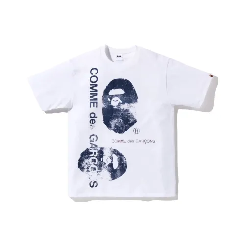 A BATHING APE x CDG Обезьяна Head Collection Comme des Garçons 2022 Весна Лето Коллекция T Рубашка Мужская
