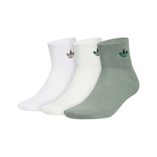 Adidas Originals ORI ANK SOCK 3P Низкие носки унисекс 3 упаковки белый облачный белый пыльно-зеленый