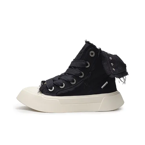 Rummaden Slip-resistant Abrasion-resistant Breathable Lightweight High-top Canvas Shoes Unisex Black Руммаден Противоскользящий Устойчивый к истиранию Дышащий Легкий Высокие кеды из холста Унисекс Черный