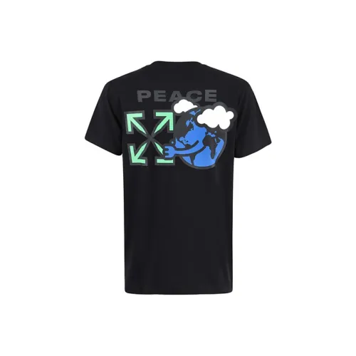 Off Белый SS21 Черный Мужская T-Рубашка