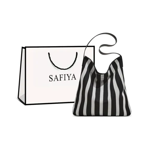 Safiya Ткань Сумка через плечо Большая Женская Черная Белая
