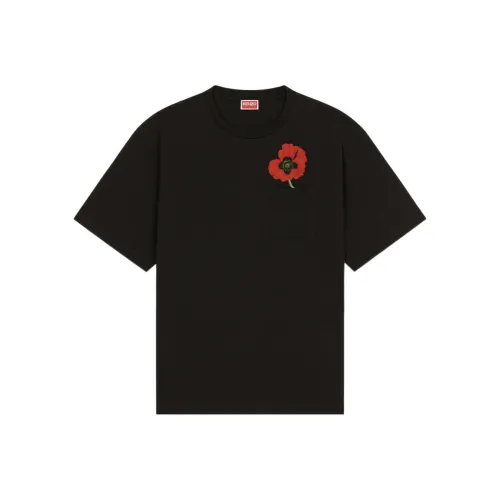 KENZO Nigo Drop4 POPPY Flower Черные Мужские Рубашки