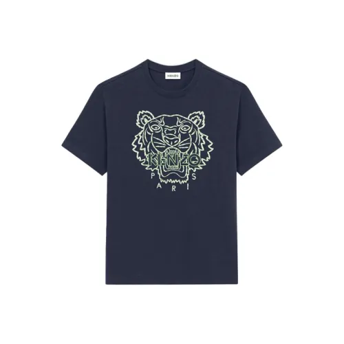 KENZO Classic Tiger Head Темно-синие Мужские T-рубашки