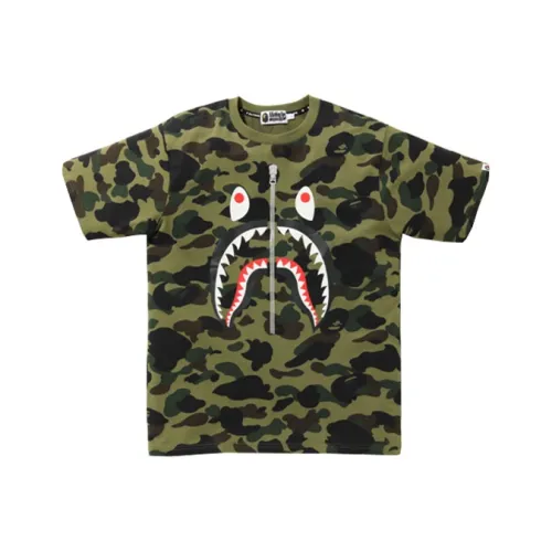 A BATHING APE Shark Series T-Shirt Мужской Камуфляж Зеленый