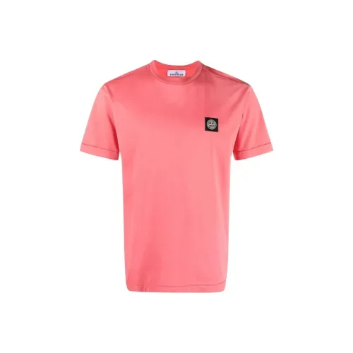 STONE ISLAND Розовые Мужские T-рубашки