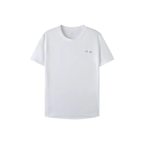 LINING Круглый вырез Облегающий Прямой крой Короткий рукав Т-рубашка Мужская Белая