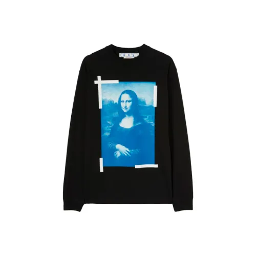 Off Белый Mona Lisa series Черный мужской T-рубашки