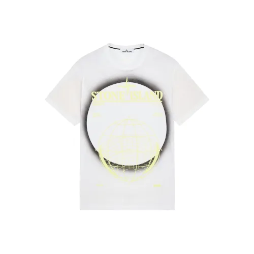STONE ISLAND Белая Мужская T-Рубашка