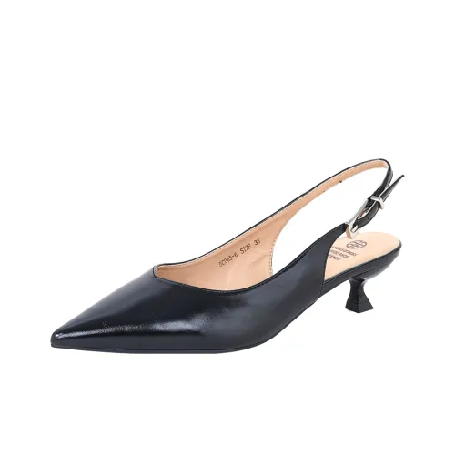 GUDIANFENGDU Узкий каблук заостренный носок высокие каблуки 4,5 см женские