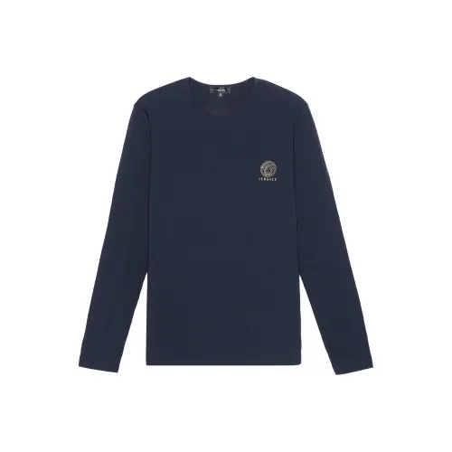 VERSACE Темно-синие мужские футболки T