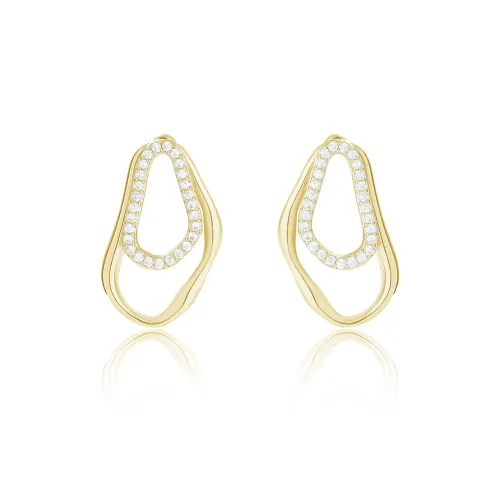 BING STUDIO Серьги-гвоздики из серебра 925 пробы женские