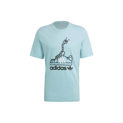 Adidas Originals Worm Tee T-Shirt Мужская Светло-Синяя