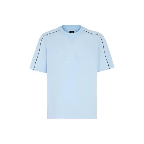 Fendi Светло-синие Мужские T-рубашки