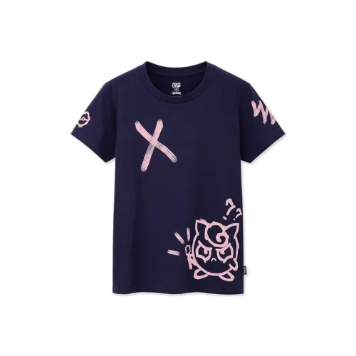 UNIQLO x Pokémon Коллаборация UNIQLO Покемон Co Branded Series Регулярная Рубашка Женская Темно-синяя