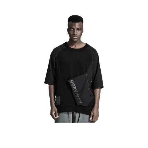 NORVINCY Удобный Moisture wicking Дышащий Значок 100% хлопок T Рубашка Унисекс