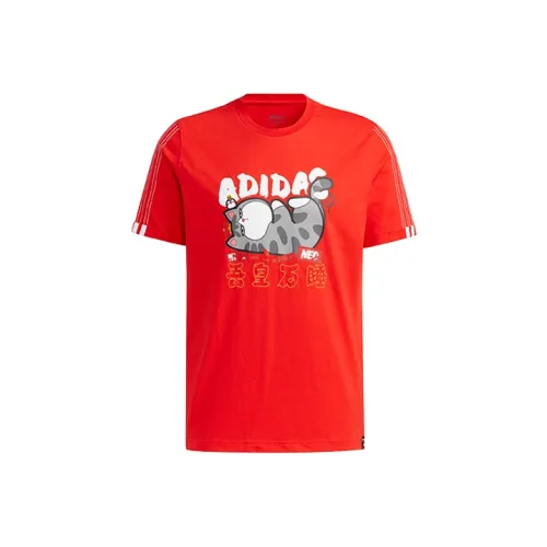 ADIDAS NEO x MY Король Mansleep T Рубашка Мужская Красная