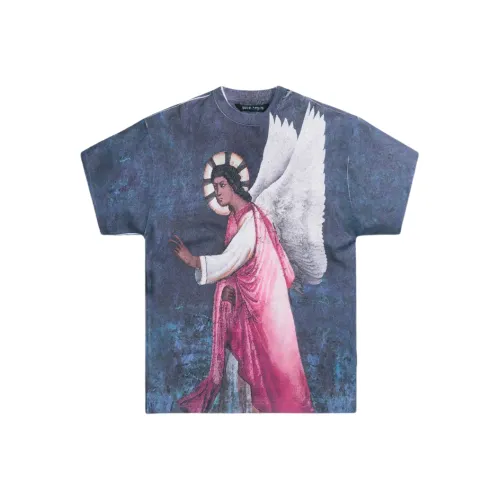 PALM ANGELS Синий Белый Многоцветный Мужской T-Рубашка