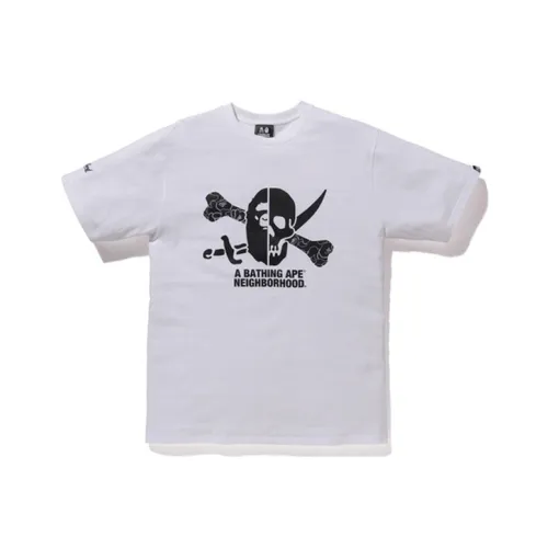 A BATHING APE x NEIGHBORHOOD совместная рубашка Мужская Белая