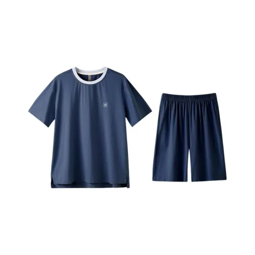 ZAO FU NIAO Пижамный комплект Мужской Темно-синий