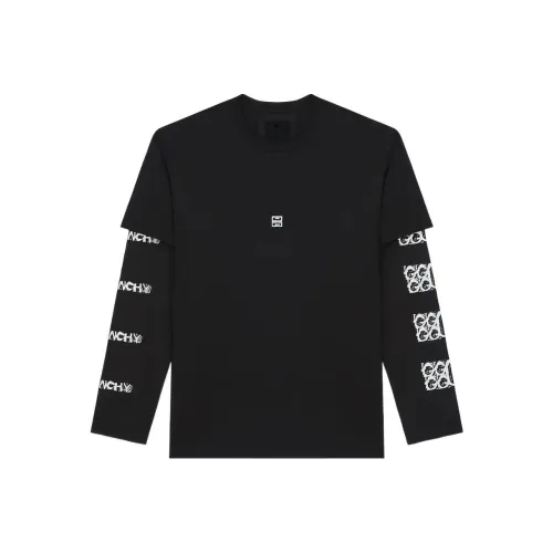 GIVENCHY x Josh Smith Керамика Принт Свободный крой Круглый вырез Длинный рукав Т-рубашка Мужская Черная