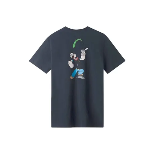 HUF x Popeye Рукав с спущенным плечом T-рубашка Унисекс Темно-синий