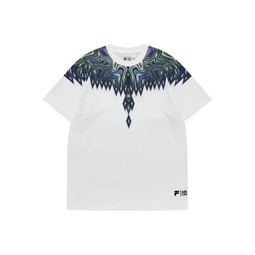 FILA FUSION Marcelo Burlon collaboration Collection Стандартный белый Унисекс Футболка