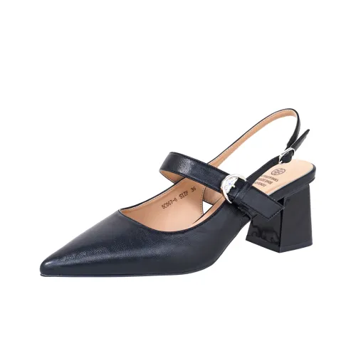 GUDIANFENGDU Грубый каблук высокий каблук 6 см женский