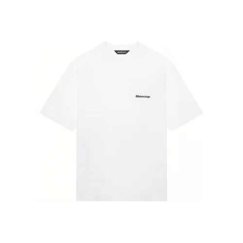 Balenciaga BB CORP Рукав с оборванным плечом T-рубашка Мужская Белая