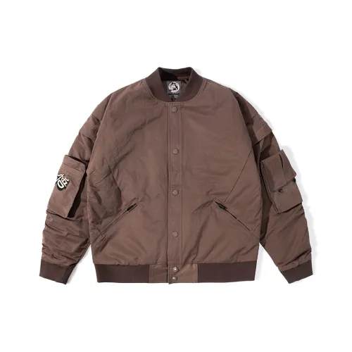WOOKONG Осенний Бейсбольная куртка Свободный крой Унисекс Кофейный